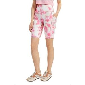 Ideology Pink Tie Dye High Rise Biker Shorts Small